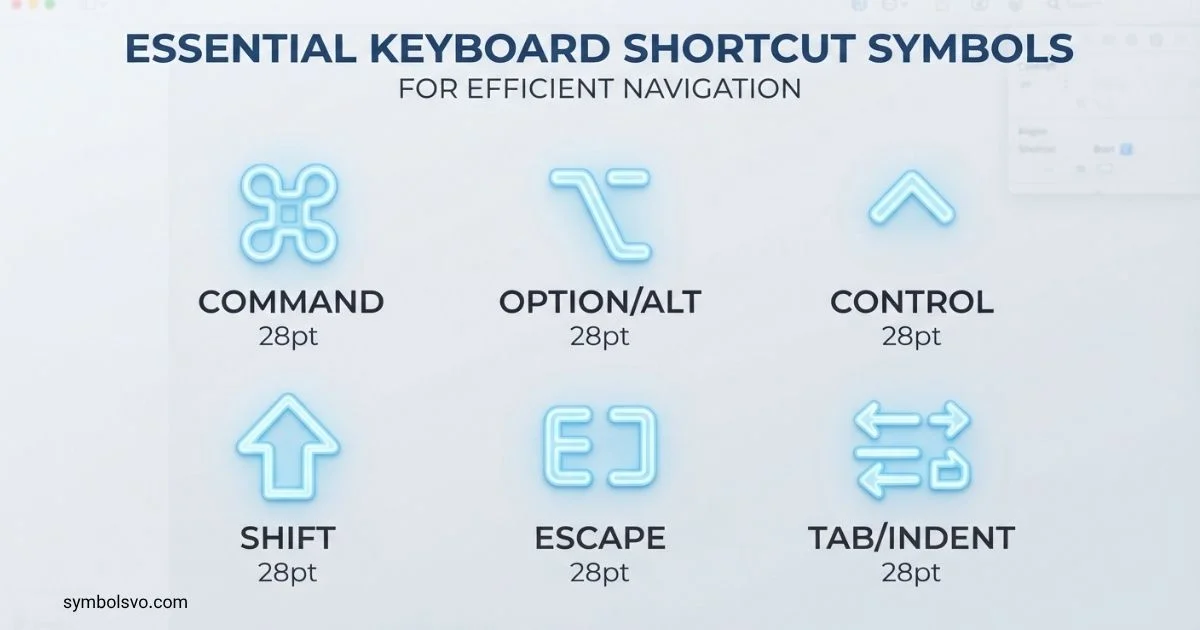 Keyboard Shortcuts Symbols