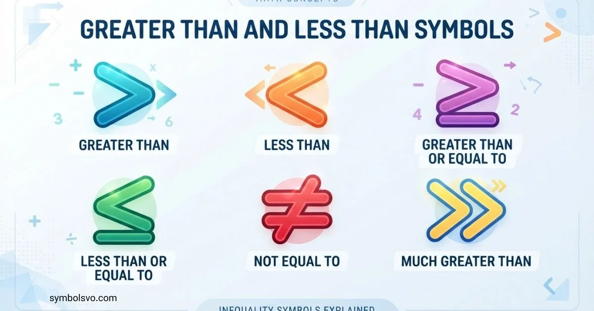 Greater Than And Less Than Symbols